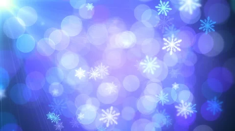 Blue Holiday Lights Snowflakes Stock Footage 44698451