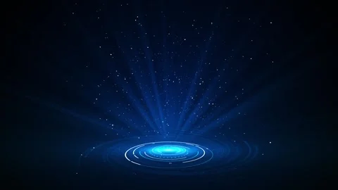 Blue Hologram Platform Particle Background Stock Footage 333856267