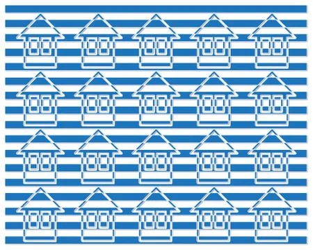 Blue homes pattern Stock Illustration
