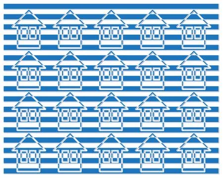 Blue homes pattern Stock Illustration