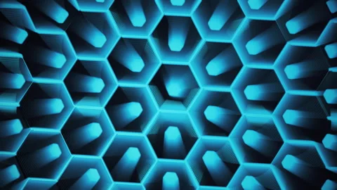 Blue Honeycomb Hexagon Pattern Abstract Background Animation Stock Footage 302920592
