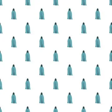 Blue hooded figures repeating as a seamless pattern Stock Illustration