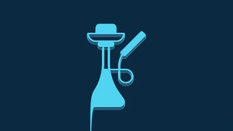 Blue Hookah icon isolated on blue background. 4K Video motion graphic animation Stock Footage 235941431