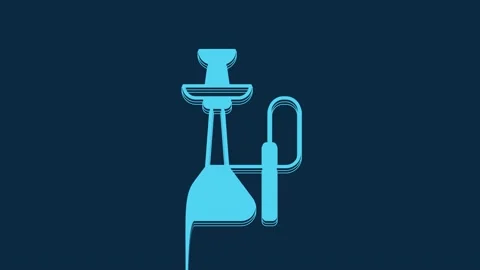 Blue Hookah icon isolated on blue background. 4K Video motion graphic animation Stock Footage 235942591