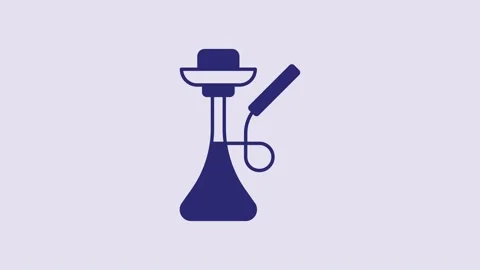 Blue Hookah icon isolated on purple background. 4K Video motion graphic Stock Footage 232862501