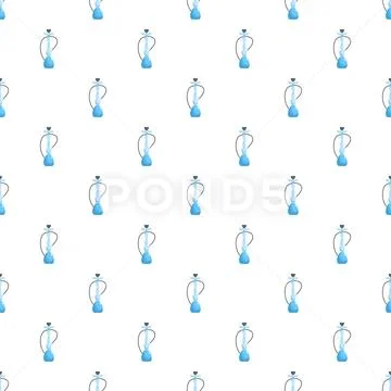 Blue hookah water pipe seamless pattern background Illustrazione stock