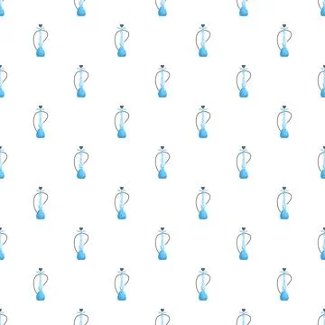 Blue hookah water pipe seamless pattern background Stock Illustration