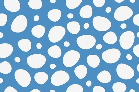 Blue horizontal background with white cream round splashes. Stock Illustration