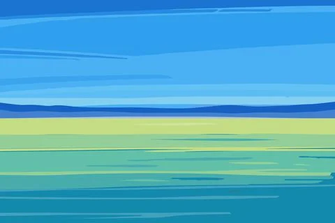 Blue horizontal night sky. Vector illustration Stock Illustration