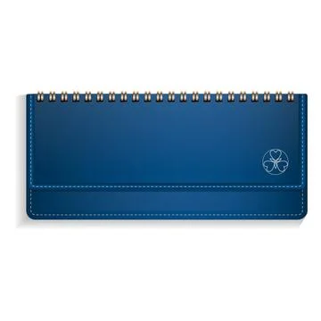 Blue horizontal note book icon, realistic style イラスト素材
