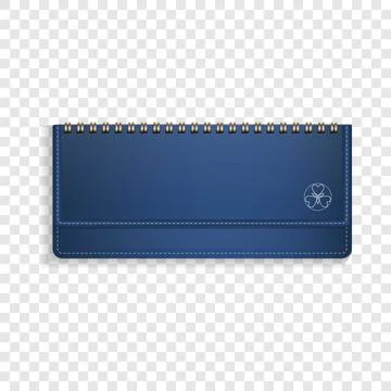 Blue horizontal note book icon, realistic style 스톡 일러스트