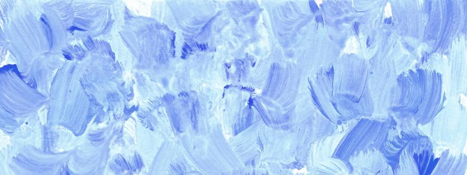 Blue horizontal oil paint background. Painting knife texture. Stock Illustration