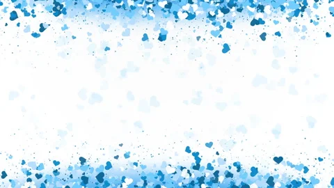 Blue horizontal rectangular animated romantic frame of flying hearts 스톡 동영상 262589189