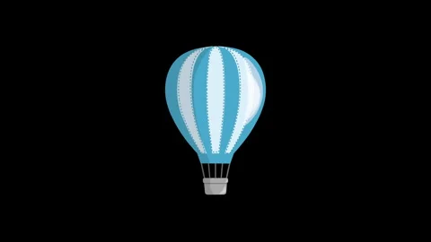 Blue hot air balloon render Stock Footage 242247400