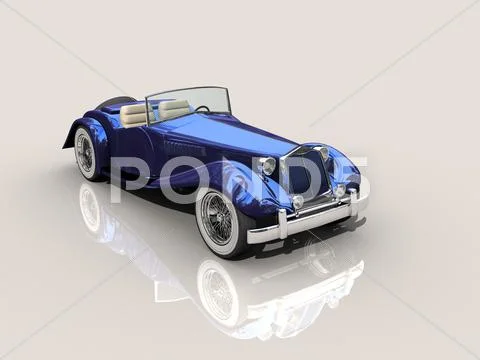 Blue Hot Rod Stock Illustration