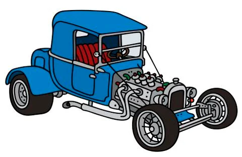 Blue hot rod Stock Illustration