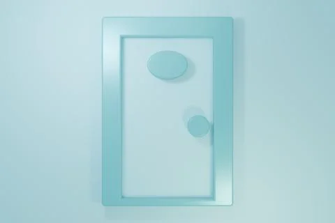 Blue Hotel corridor with closed numbered door icon isolated on blue backgro.. Stock Illustration