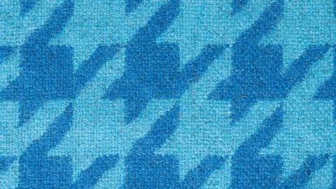 Blue houndstooth pattern fabric texture background close up Stock Photos