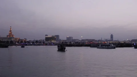 Blue hour, Doha, Qatar Stock Footage 73092256