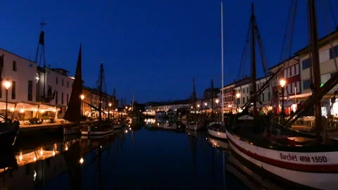 Blue hour on the harbour Stock Footage 162321380