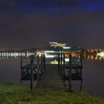 Blue Hour by The Lake Stock Photos