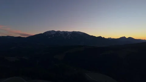 Blue hour over alpine mountain range Stock Footage 329405425