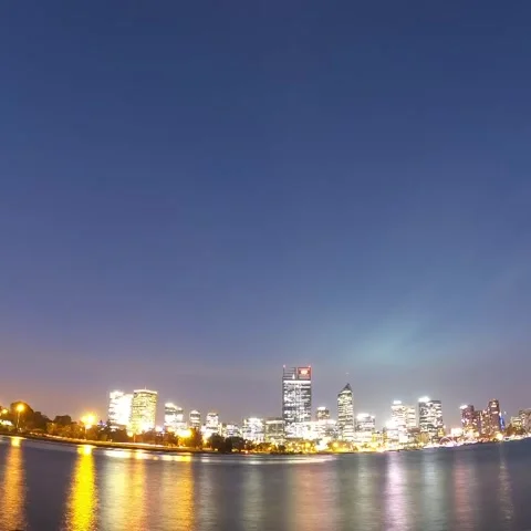 Blue Hour Perth CBD Stock Footage 284787811
