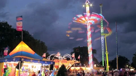 Blue Hour Rides at the MN State Fair Stock Footage 54645156
