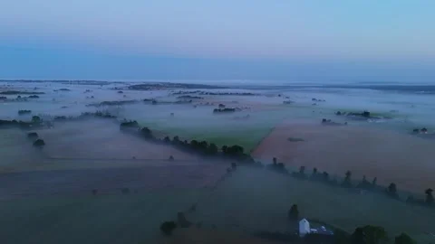 Blue hour serenity captured in mist as dawn breaks with energy Stock Footage 341030870