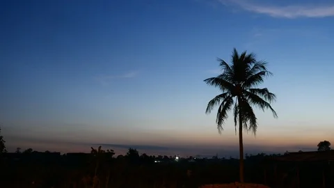 Blue hours in tropical island timelapse Stock Footage 100743388