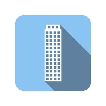 Blue house flat icon Stock Illustration