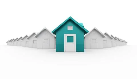 Blue house icon concept rendered on white background Stock Illustration