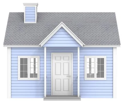 Blue House. Stock Illustration