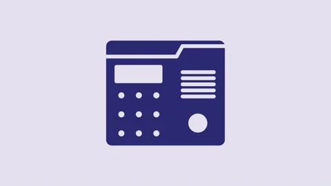 Blue House intercom system icon isolated on purple background. 4K Video motion Stock Footage 232798259