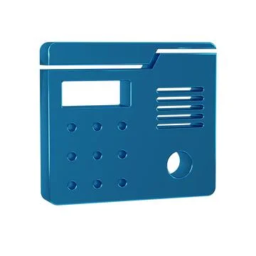 Blue House intercom system icon isolated on transparent background. Stock Illustration