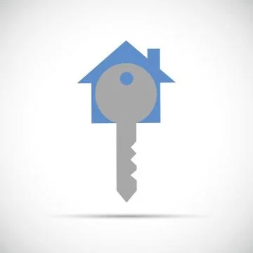 Blue house key vector icon Stock-Illustration