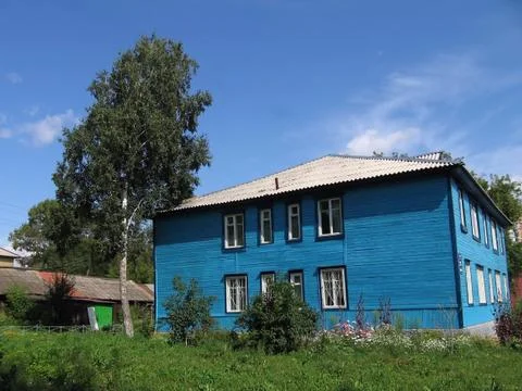 Blue house Stock Photos