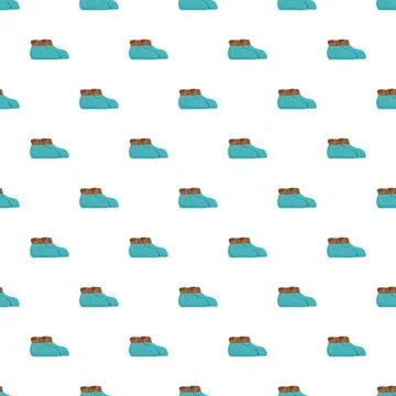 Blue house shoes seamless pattern with white background Stock Illustration