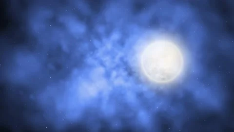 Into the Blue Howling Moon 4K Loop Stock Footage 140888117