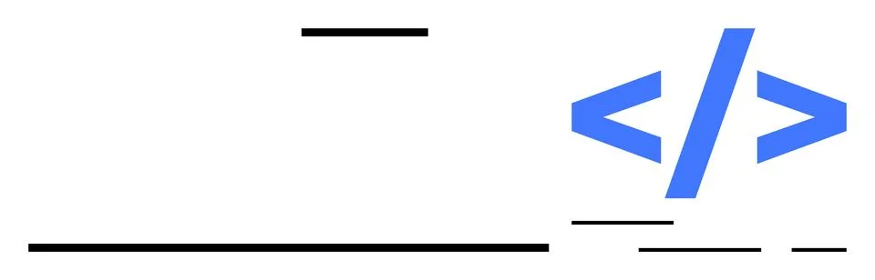 Blue HTML Code Tag Symbol with Minimalistic Black Lines on White Background Stock Illustration
