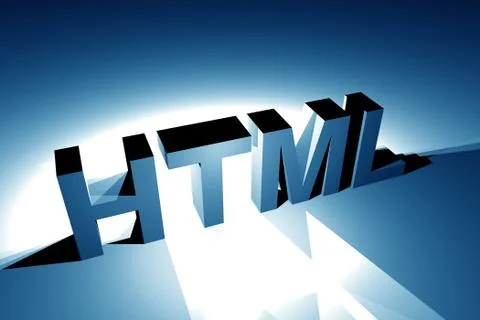 Blue html language illustration. Stock-Illustration