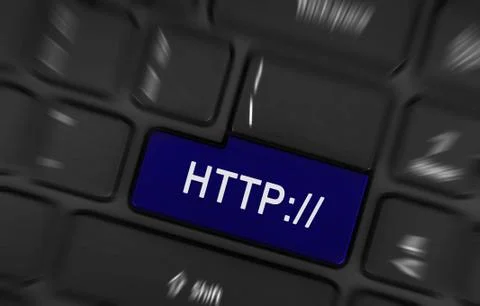 Blue http button Foto stock