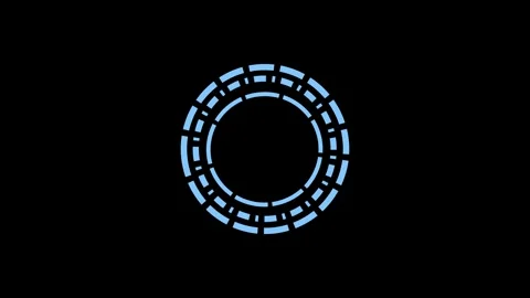Blue HUD Circle Rotating Ring 4K Seamless Loop Animation. Stock Footage 341814148