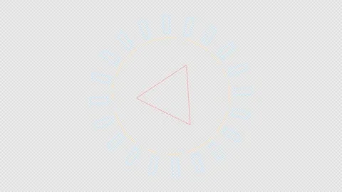 Blue HUD element or aim target ring seamless loop alpha channel 3d render. Video stock 289034864
