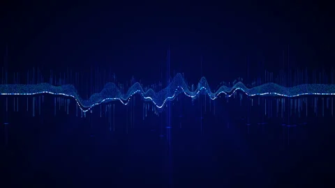 Blue HUD Equalizer with rays.Abstract Technological template. Stock Footage 137698398