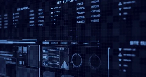 Blue HUD Stock Footage 111462233