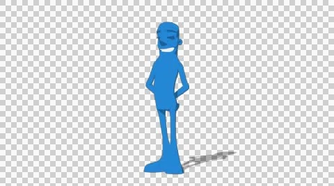 Blue Hueman 'Idle Focused' Connectable Character Animation Stock Footage 52128876