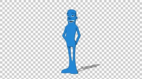 Blue Hueman 'Talking with Gestures' Connectable Character Animation Stock Footage 52128955