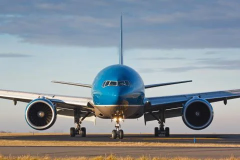 Blue huge plane Stock Photos