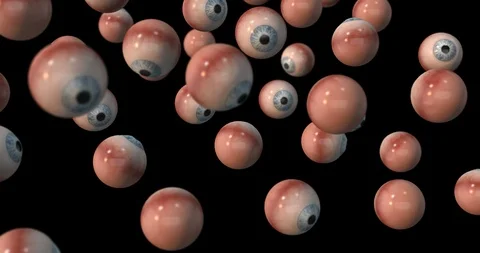 Blue human eyeballs falling slow motion Stock Footage 108468589